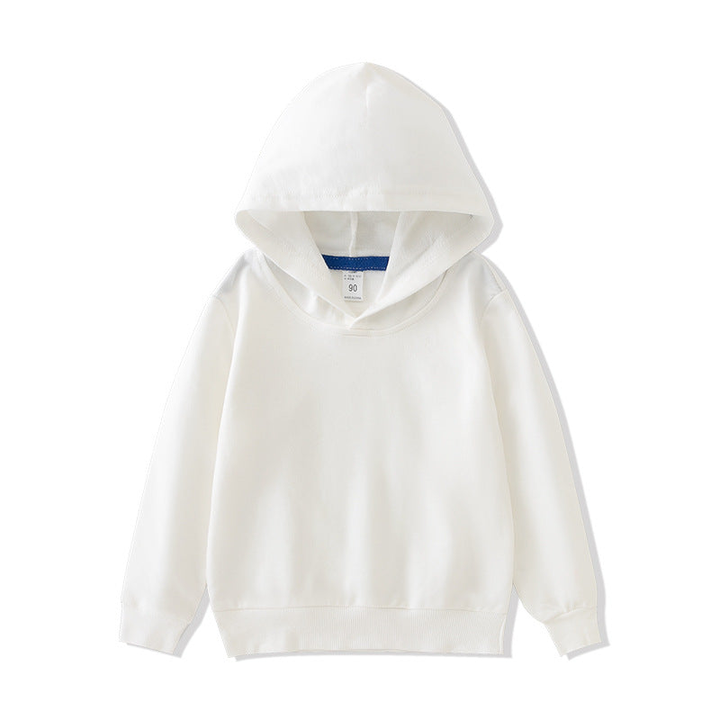 Children’s Pure Cotton Terry Hooded Sweatshirt Spring Fall Hoodie