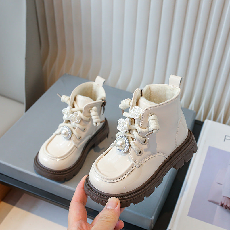 Girls Martin Boots 2025 Fleece-Lined Ankle Boots