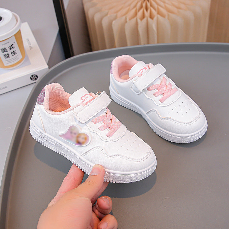 Girls White Sports Sneakers Soft Sole Spring & Autumn