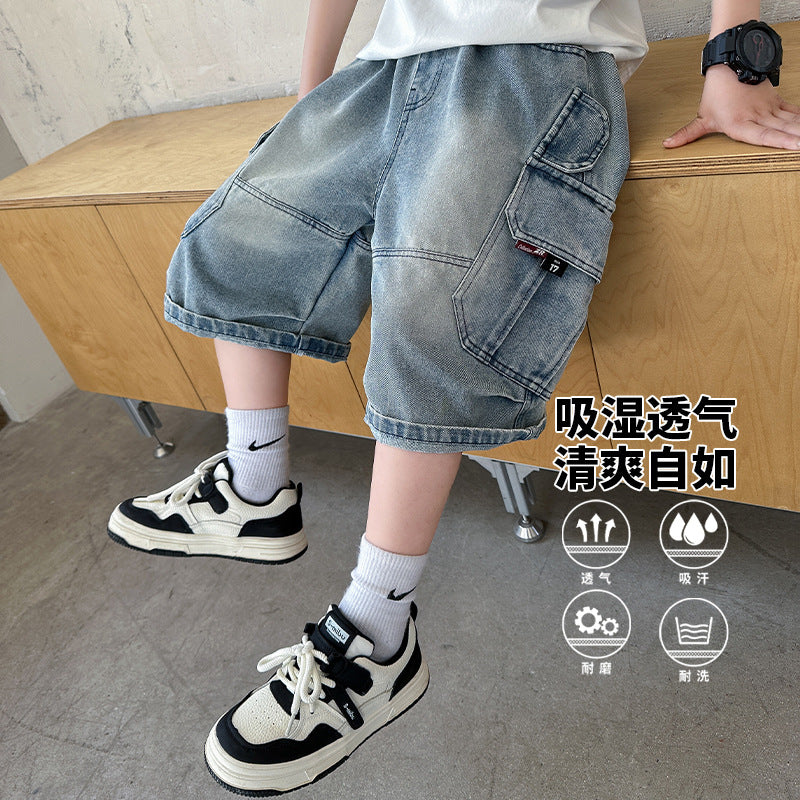 Boys' Cow Print Summer Shorts – Trendy Mid-Length Pants
