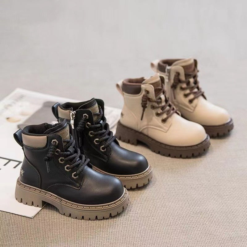 Children’s Short Martin Boots Spring Autumn Leather
