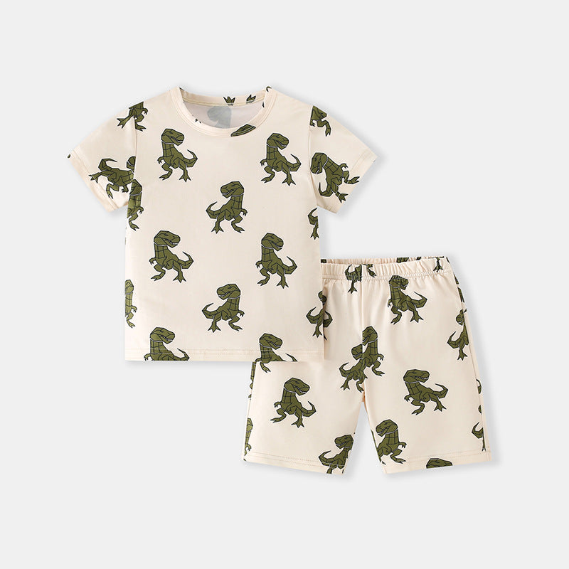 2025 Kids Dinosaur Summer T-Shirt & Shorts Set