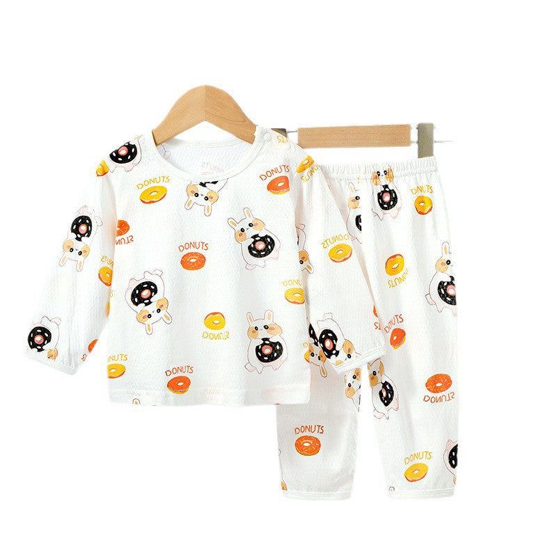 Baby Split Suit Pajamas – Summer Cotton Air-Conditioning Wear