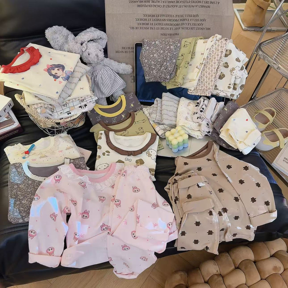 Kids Pure Cotton Lycra Pajama Set Antibacterial Autumn