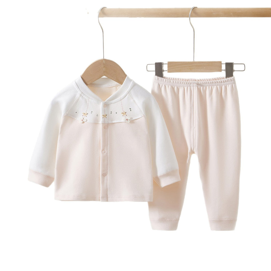 Infant Cotton Stand Collar Pajama Set Winter Warm