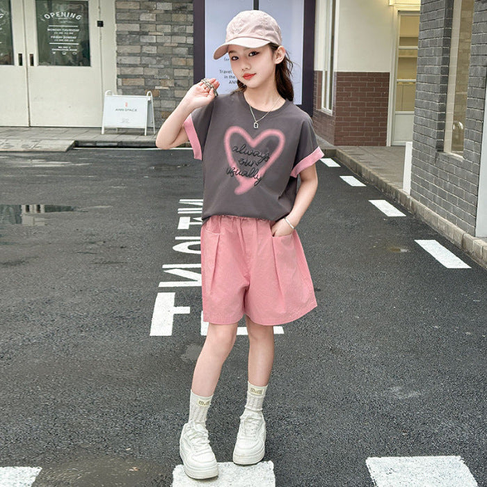 Girls Heart T-Shirt & Shorts Set