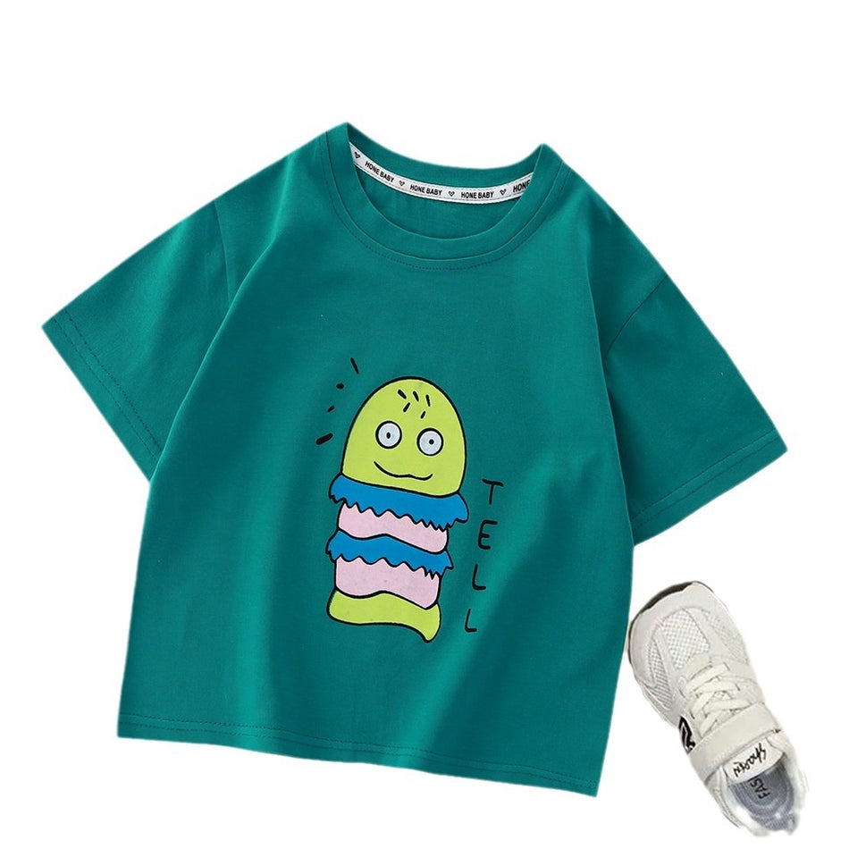 Kids Cartoon Cotton Summer T-Shirt – Korean Style