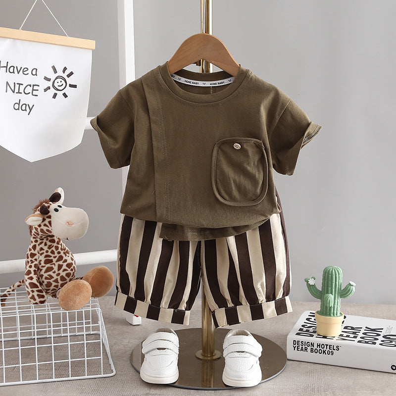 Boys’ Korean Style Summer Set – 2-Piece Outfit 2024