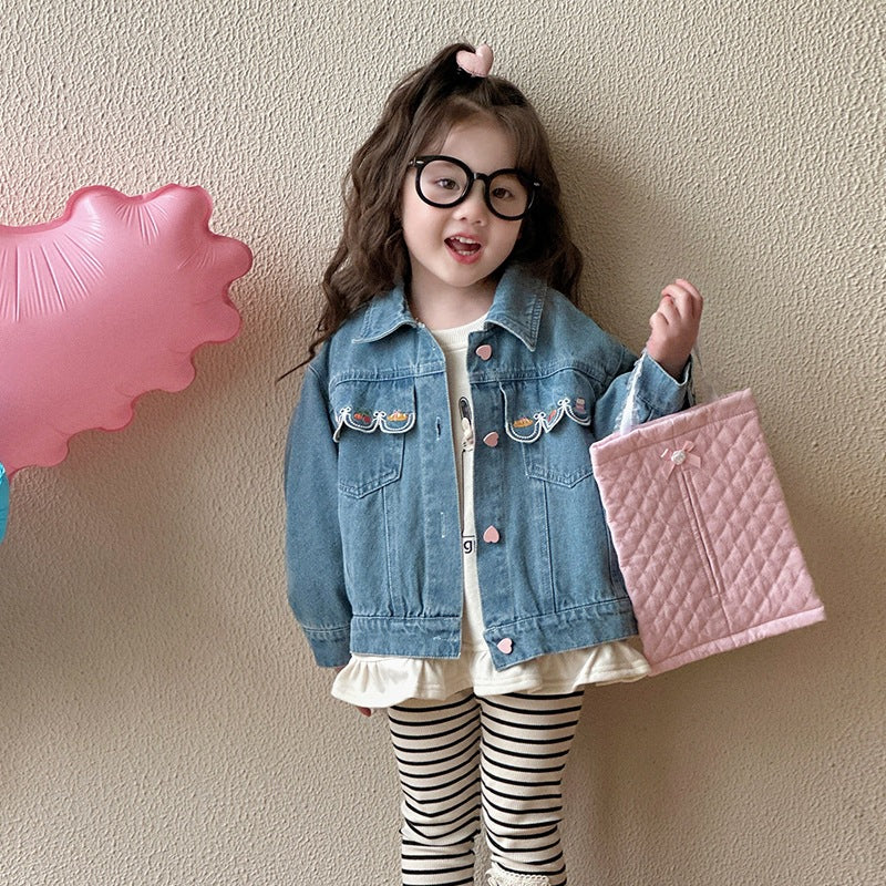 Girls Denim Jacket | 2025 Korean Style Fashion Coat