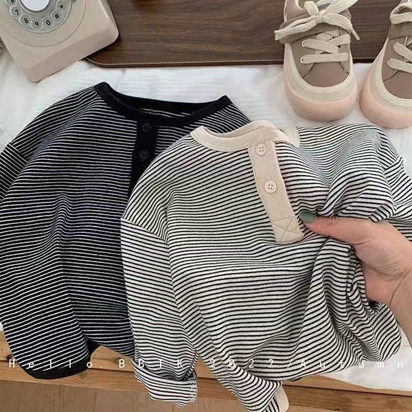 Kids’ Korean-Style Long-Sleeve Velvet T-Shirt