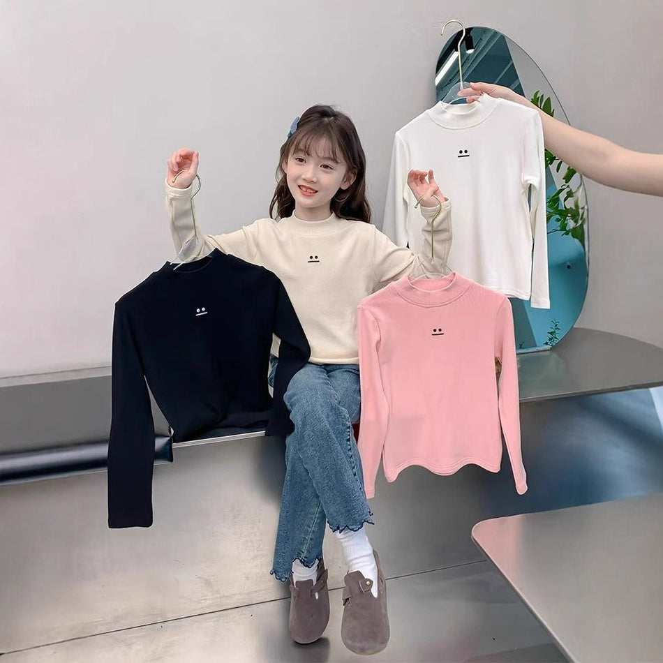 Girls Self-Heating Velvet Thermal Bottom Shirt