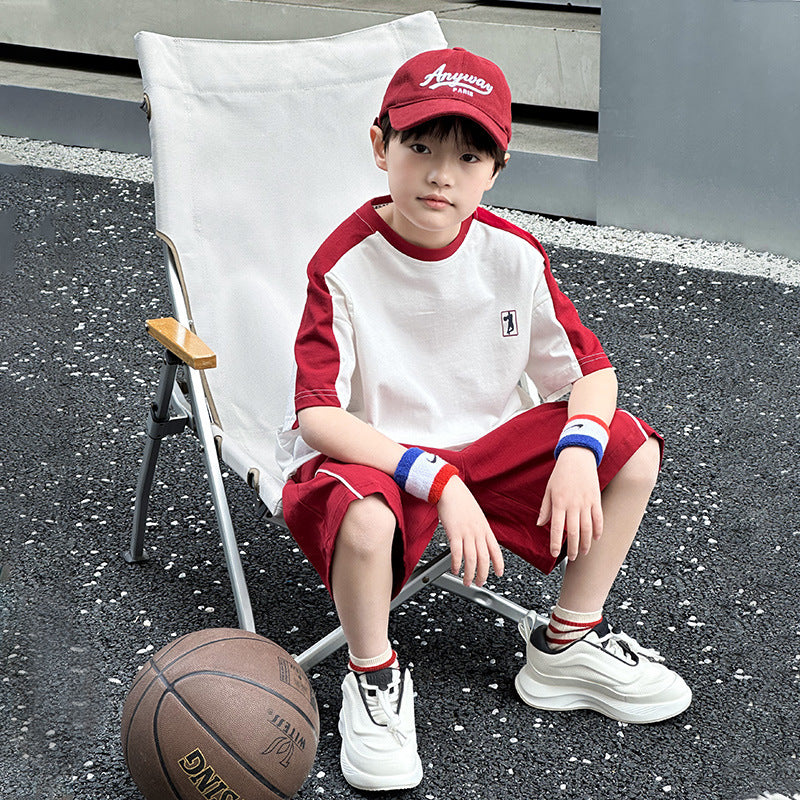 2025 Boys’ Cotton Summer Set – Sporty Two-Piece Suit