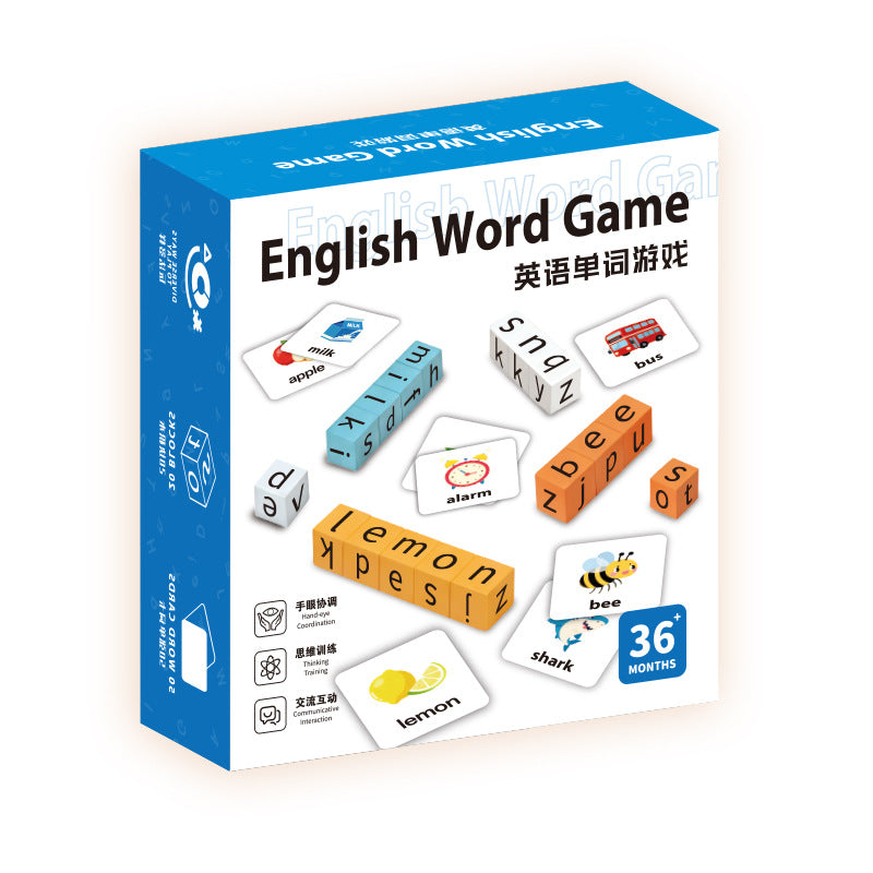 English Spelling Letter Battle Learning Blocks Board Game Kids