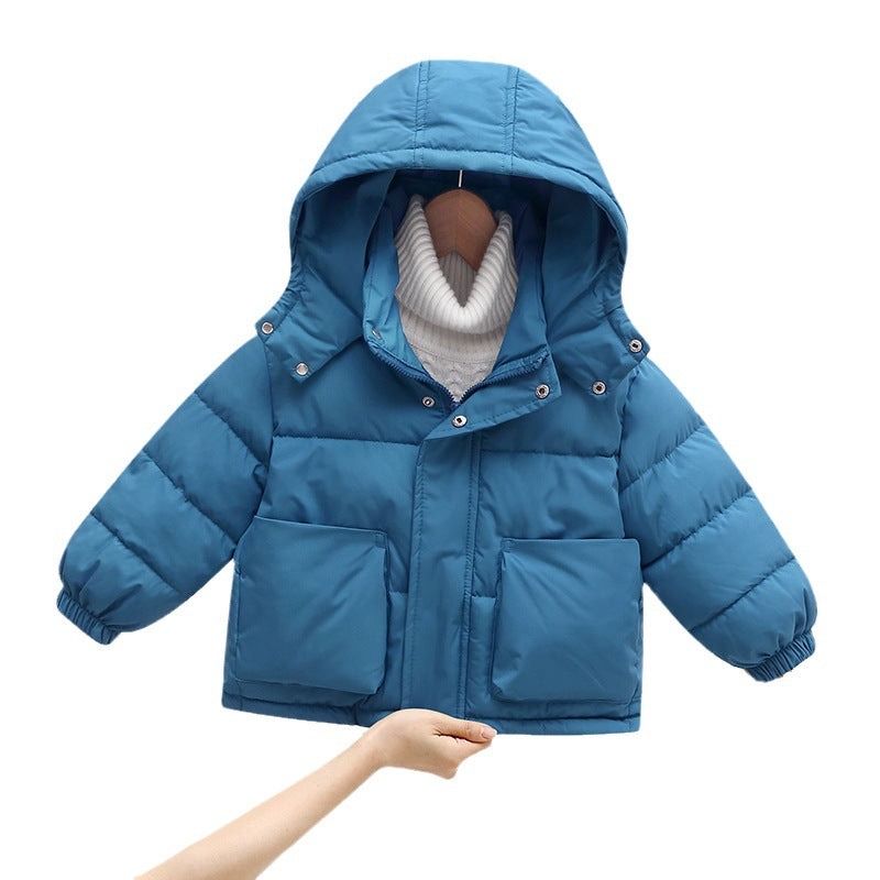 Kids’ Korean Style Thick Hooded Cotton Jacket