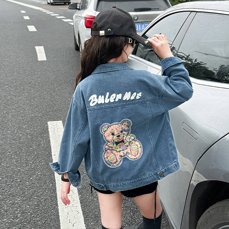 Girls Denim Jacket 2025 Casual Loose Spring Autumn Top