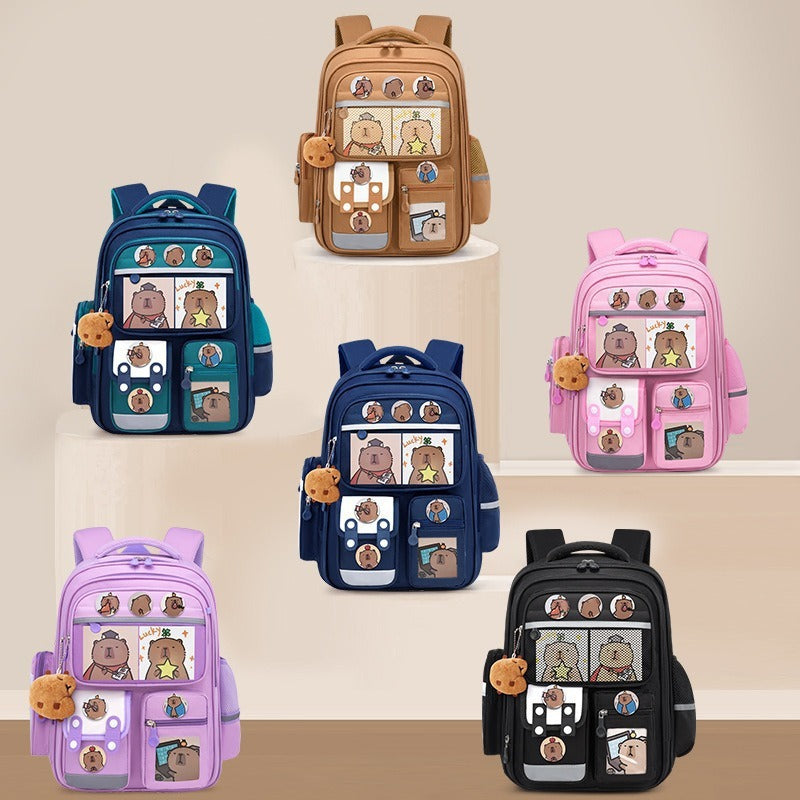 Girls Primary School Backpack | Cartoon Ridge Support