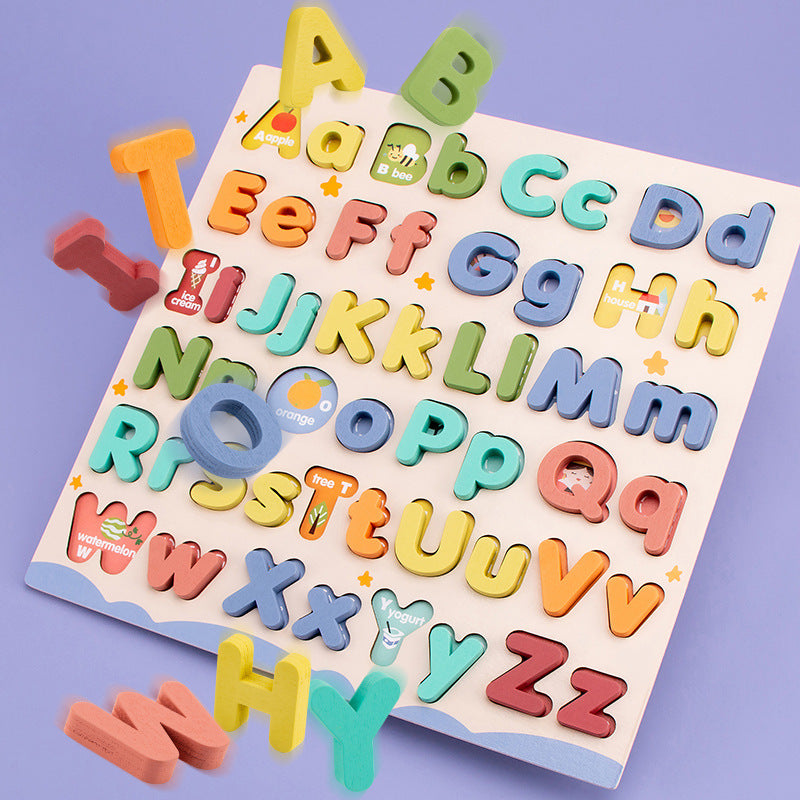 Wooden Color Letter Matching Puzzle Box Toy for Kids Learn