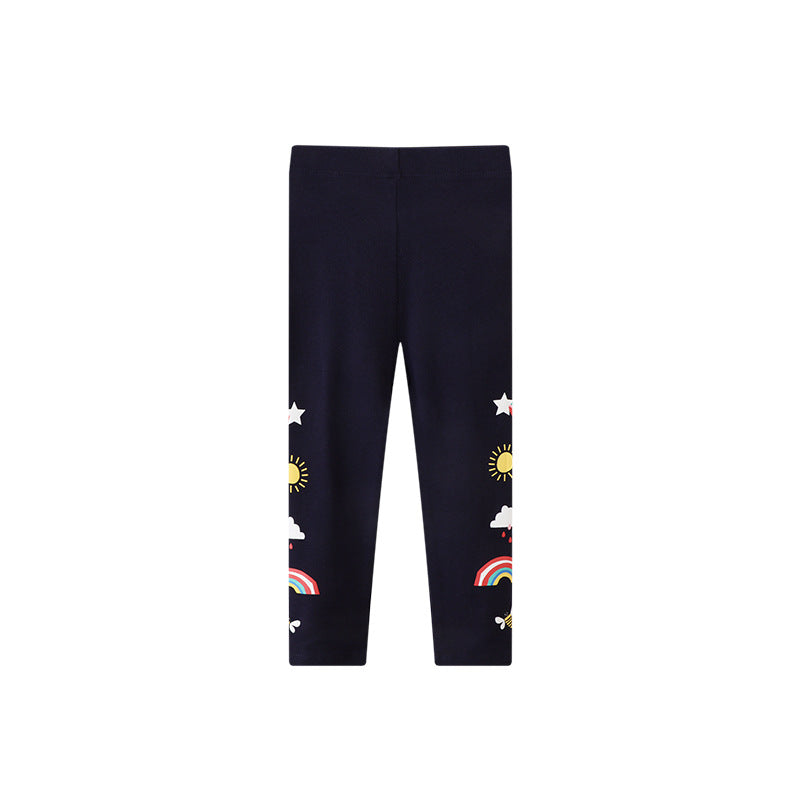 Girls Spring Leggings Kids Stretch Long Pants Casual Wear