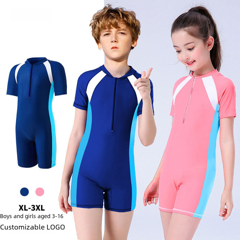 Kids Long-Sleeve Swimwear – UV-Protective Training Suit