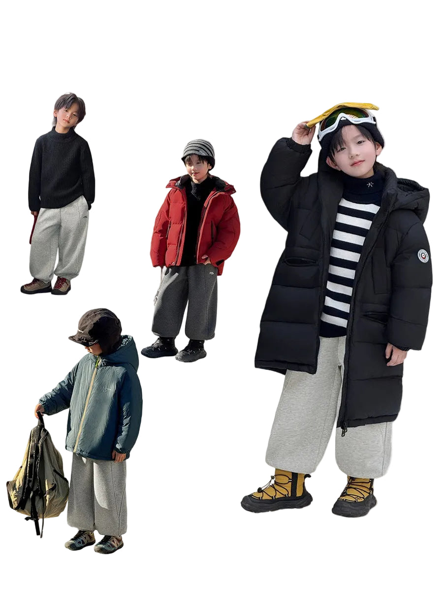 Boys Bubble Velvet Winter Pants 2025 Thickened Sweatpants