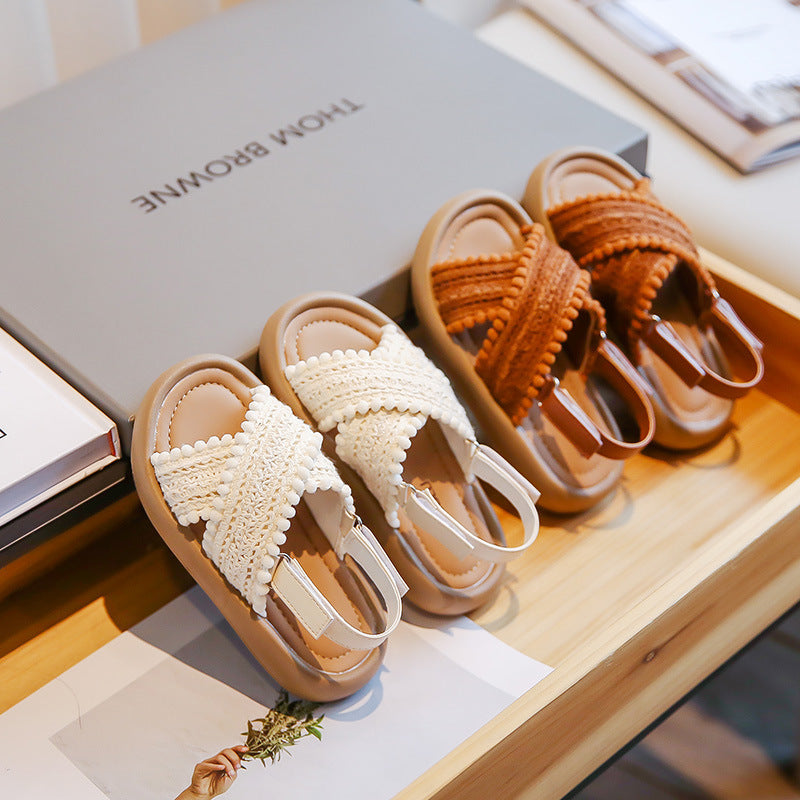 Girls’ Woven Beach Sandals