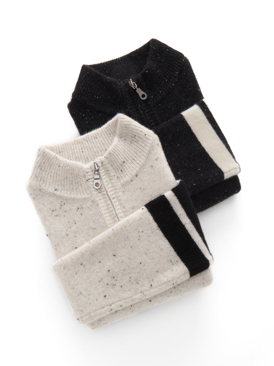 Boys Half-Zip Wool Winter Sweater – Teen Knit Top