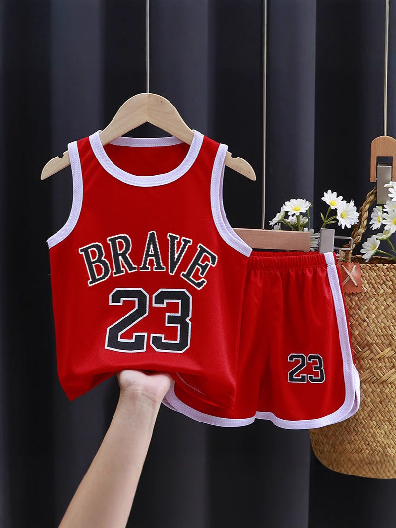 Kids Summer Quick-Dry Sports Vest Basketball Set