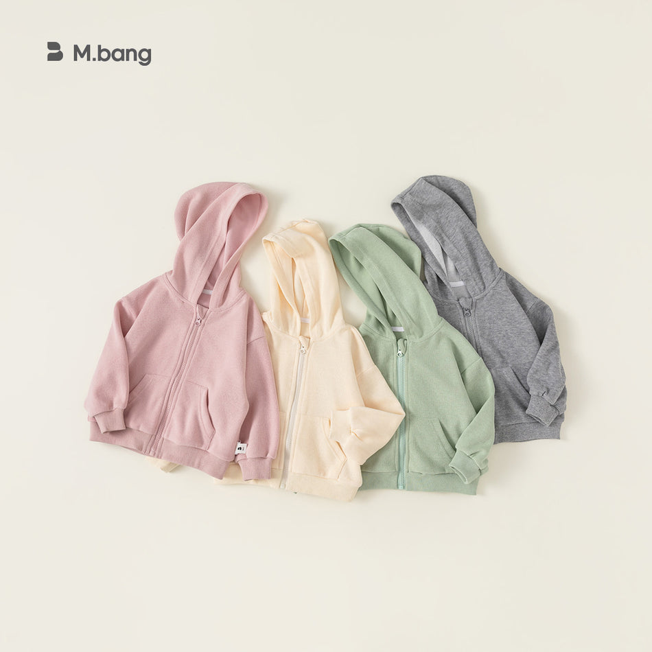 Kids Hooded Cardigan | Pure Color Zipper Sweatshirt