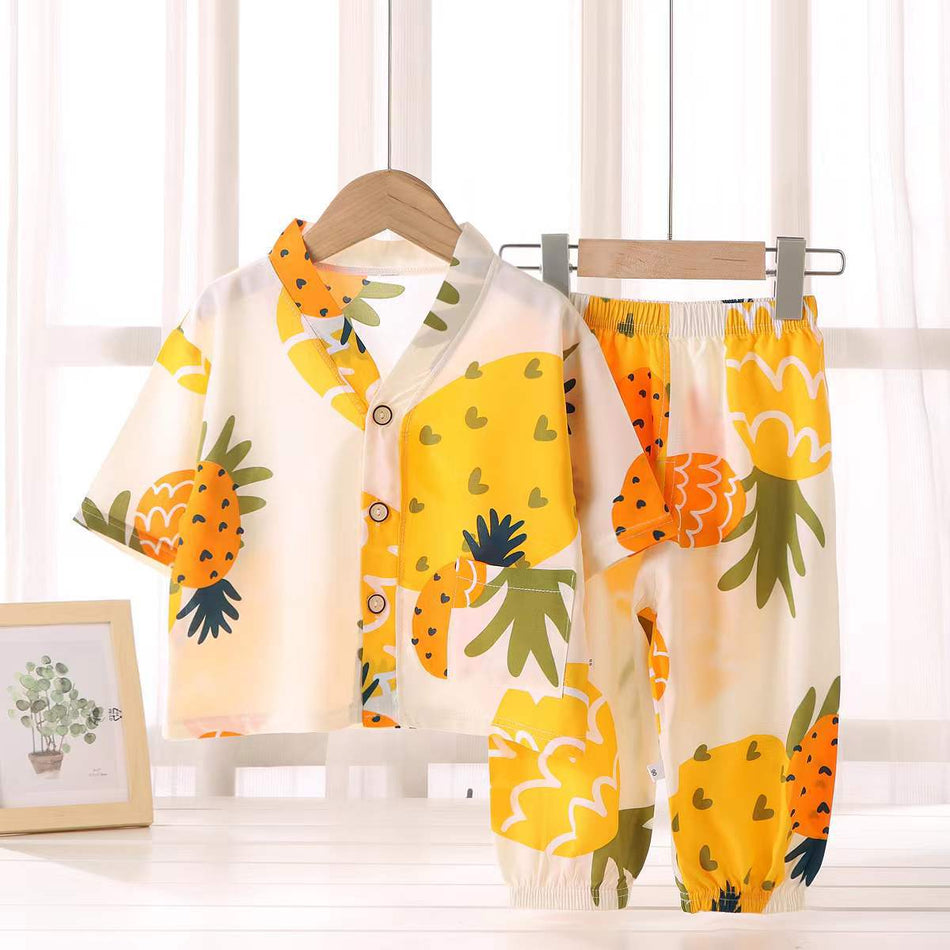 Kids’ Cotton-Silk Pajamas – Summer AC Home Set