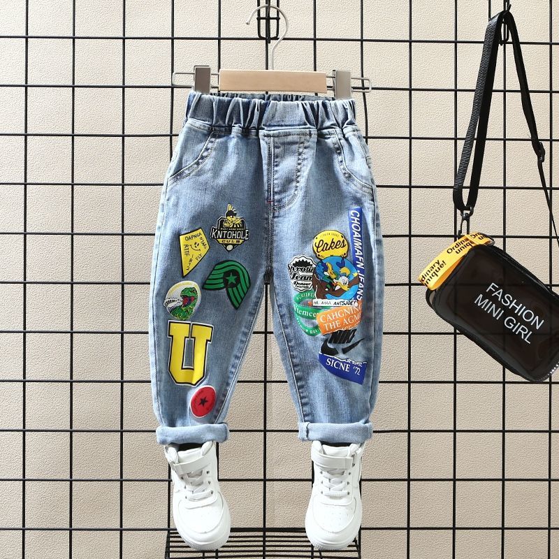 Boys' Stretch Jeans – Spring & Autumn 2025 Loose Casual Pants