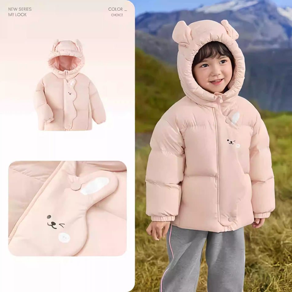 Kids Hooded Down Jacket – Cute Baby Winter Coat