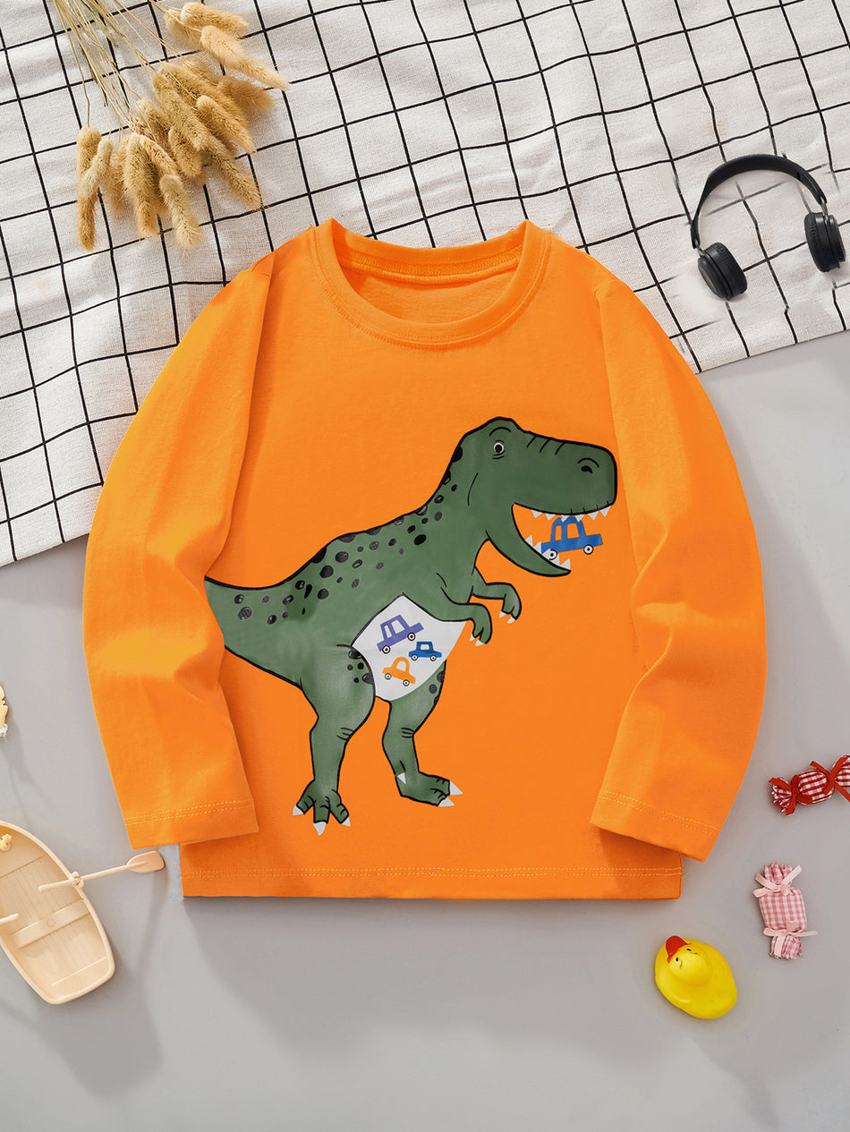 Kids Dinosaur Long-Sleeve Cotton T-Shirt 2025