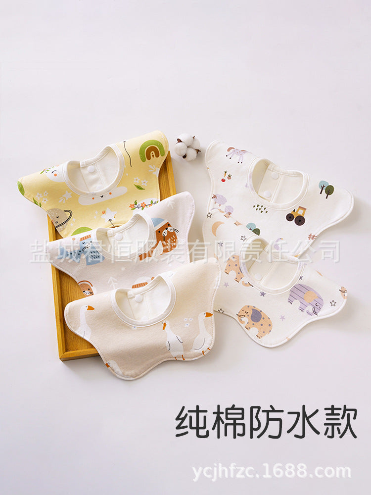 Autumn Winter 360 Degree Waterproof Pure Cotton Baby Bib All