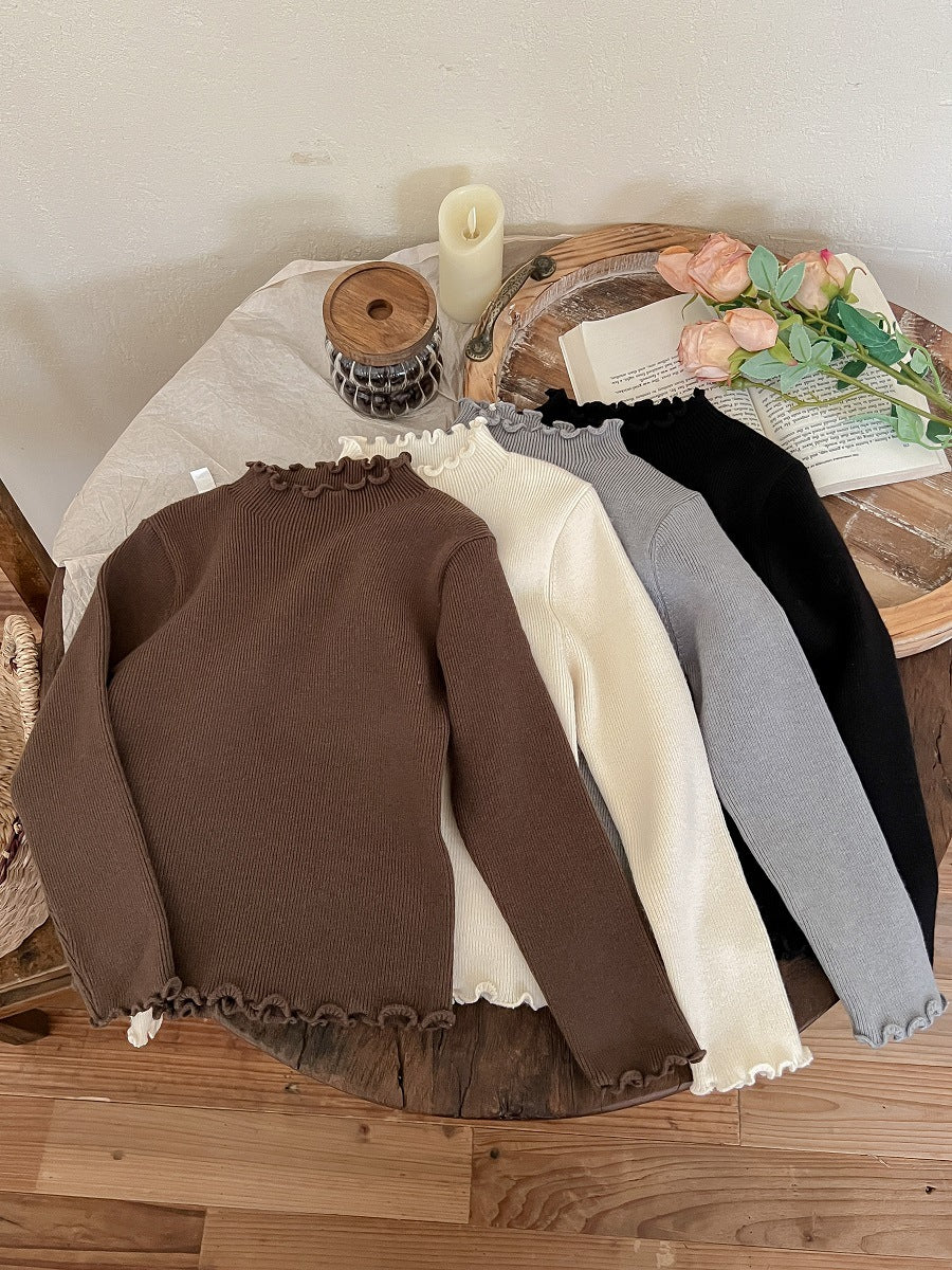 Girls’ Half-Turtleneck Winter Sweater