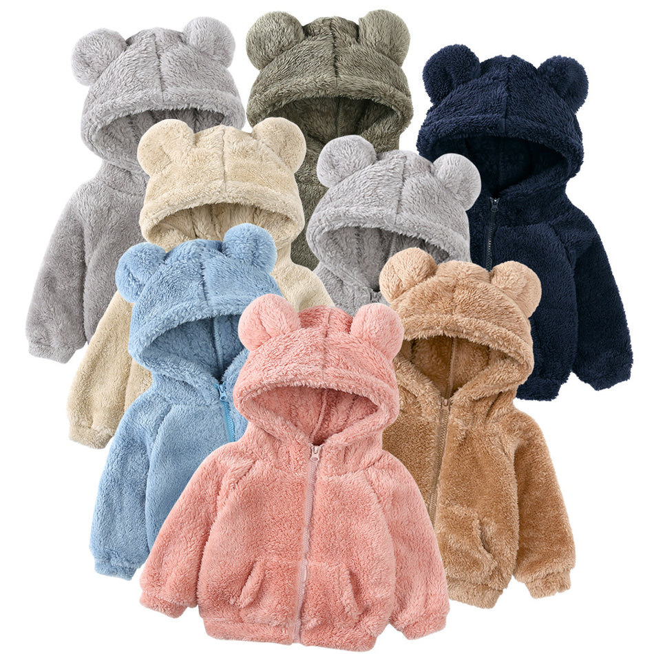 Kids Hooded Fur Sweatshirt | Warm Winter Lamb Velvet