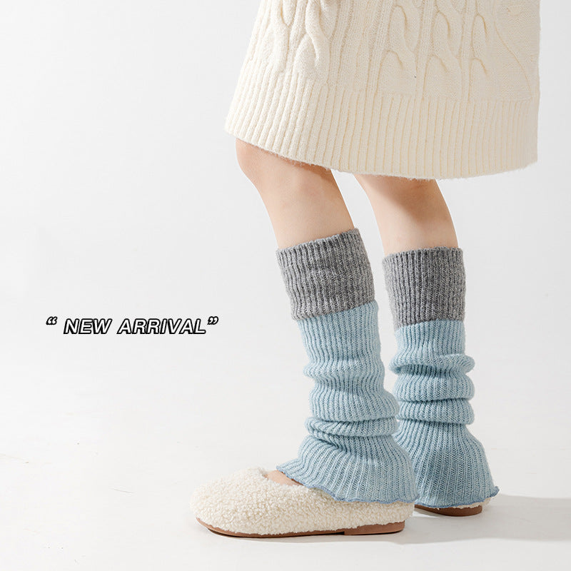 Girls Stacked Leg Warmers Thick Wool Cotton Winter Socks