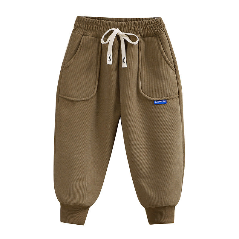 Children’s Fleece-Lined Thickened Sports Pants