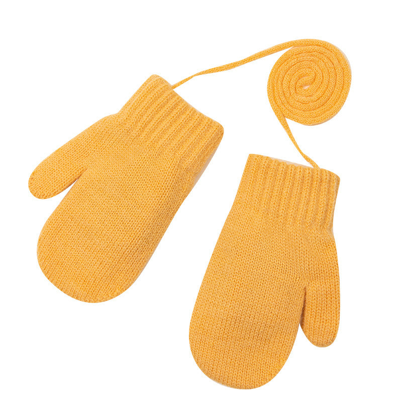 2024 Kids’ Winter Gloves Candy Color Thick Warm Mittens