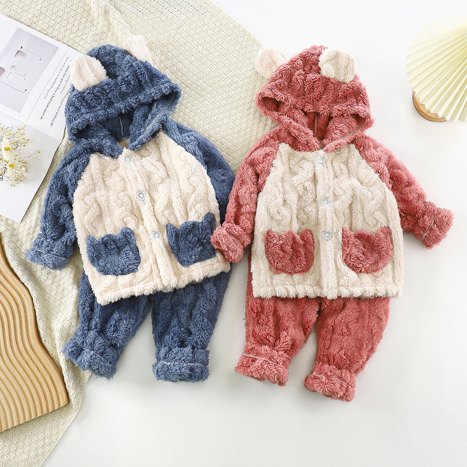 Kids’ Flannel Pajamas – Thickened Autumn & Winter Set