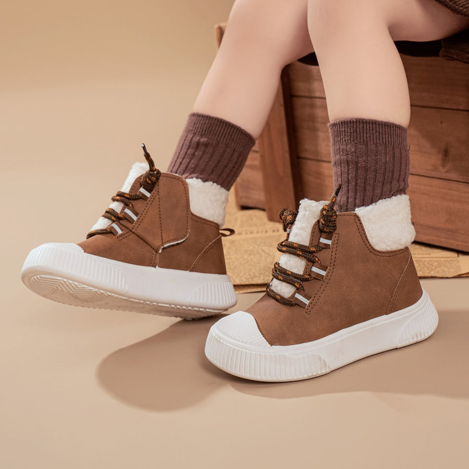 Children Snow Boots Warm Cotton Velvet Non Slip Winter Shoes