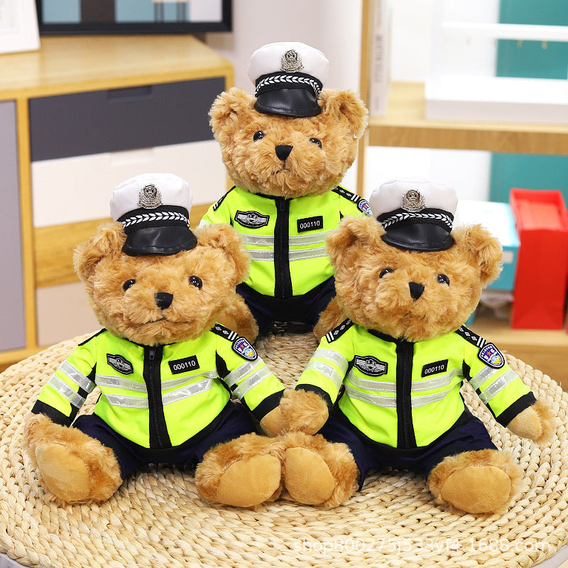 Police Fire Bear Plush Toy Teddy Doll for Kids Gift Cute Soft