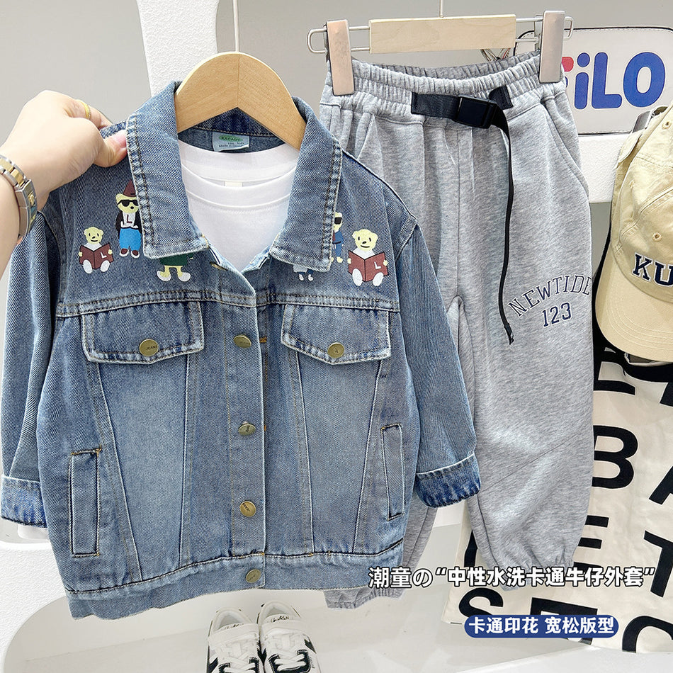 Boys Denim Jacket 2025 Autumn Spring Trendy Kids Clothing