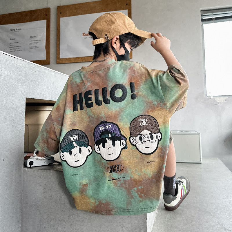 Boys' Cartoon Cotton T-Shirt – Summer Printed Style