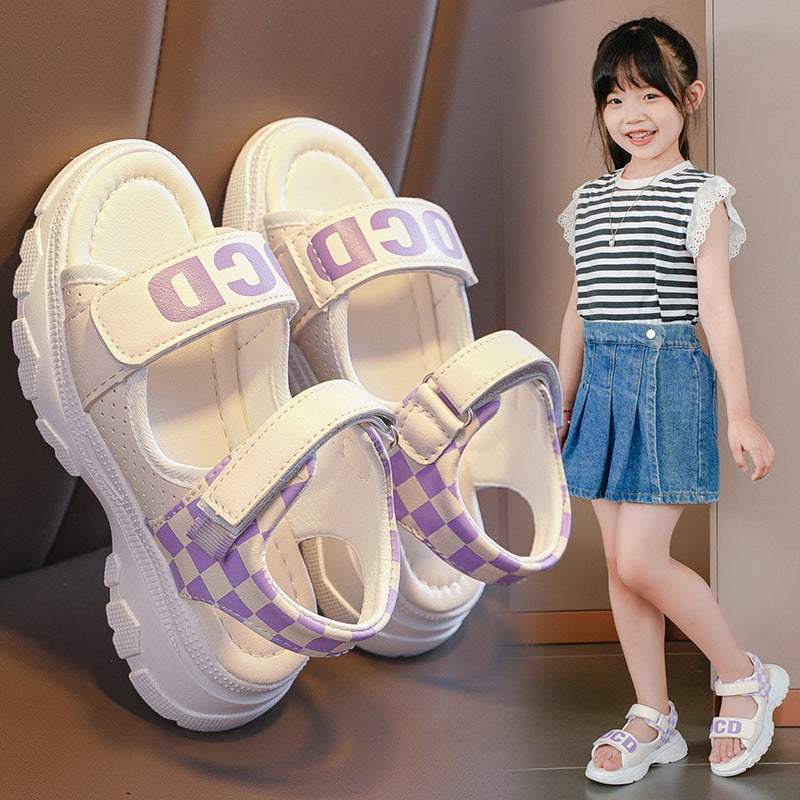 2025 Girls Summer Soft-Bottom Open Toe Sports Beach Sandals