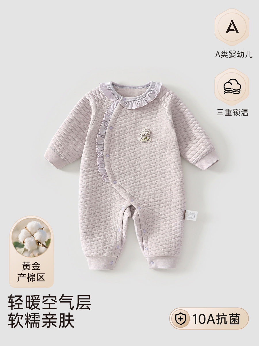 2026 New Style Baby Side Opening Warm Padded Jumpsuit Outfit