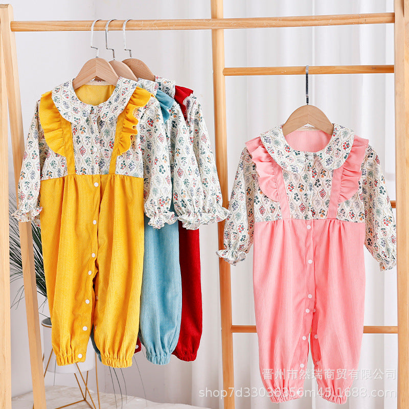 Baby Autumn Winter Climbing Suit Warm One-Piece Overalls Set