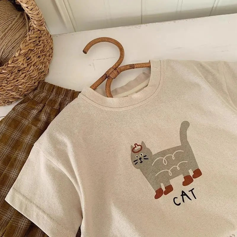 Korean-Style Kids’ T-Shirt – Breathable Cartoon Tee 2024