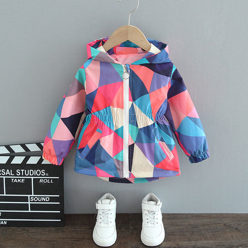 2024 Girls’ Spring Jacket – Toddler Plaid Preppy Style