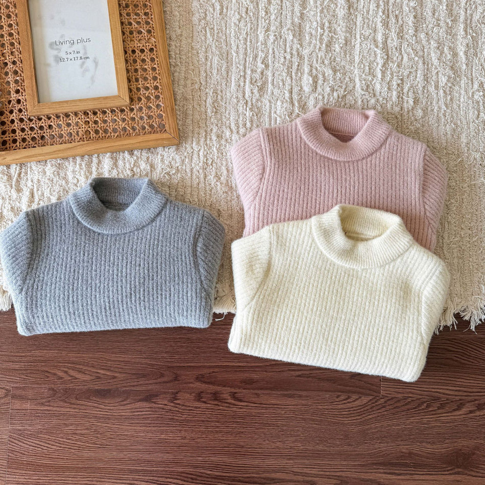 Girls Fleece-Lined Knit Winter Top – Baby Bottoming Shirt