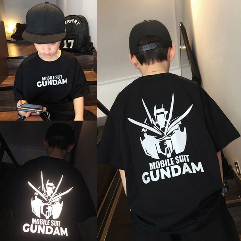 2024 Boys' Cartoon Robot T-Shirt – Summer Cotton Tee